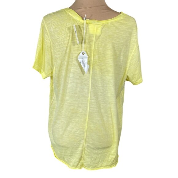 New Maeve Slouchy T-Shirt Butter Yellow Burnout XL Extra Large V-Neck - Picture 3 of 7